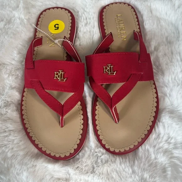 Ralph Lauren, Size 5, Rosalind Red Sandals, New, without tags, never used - Picture 3 of 6